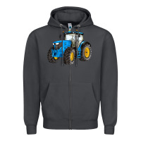 Smoke western farm tractor blue Zipper Hoodie - Artiststas