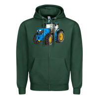 Sports Green western farm tractor blue Zipper Hoodie - Artiststas