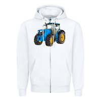 White western farm tractor blue Zipper Hoodie - Artiststas
