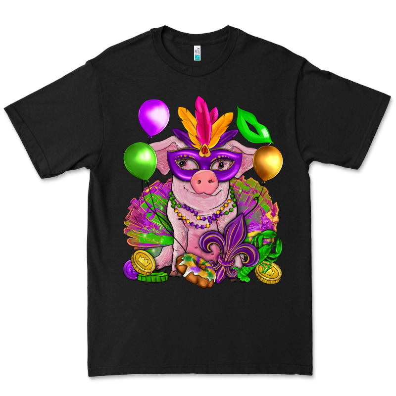 Mardi Gras Pig Premium Tee by NancyCooperArtShop | Teevron