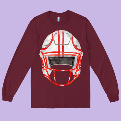 Football Helmet Fa Element Long Sleeve Tee Designed By Fadigitalartstudio