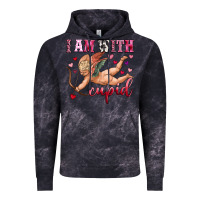 Cloud Black i am with cupid Vintage Hoodie - OliviaCreatesArt