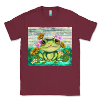 Burgundy frog with sunflower Classic Tee - TumblerDesignByShophia