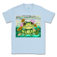 Dusty Blue frog with sunflower Classic Tee - TumblerDesignByShophia