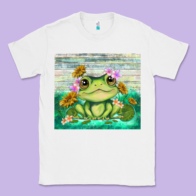 Frog With Sunflower Classic Tee Designed By Tumblerdesignbyshophia