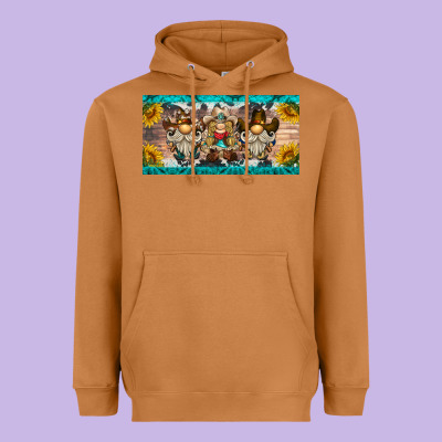 Western Gnome License Plate Heavyweight Hoodie Designed By Barkaloodesign