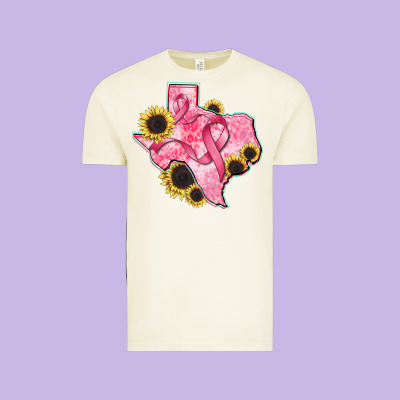 Texas Map Breast Cancer Vintage Tee Designed By Cowgirlartshop