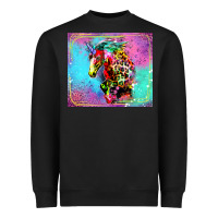 Black Colorful Unicorn Horse Heavyweight Sweatshirt - LillyAllenDesigns