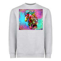 Heather Grey Colorful Unicorn Horse Heavyweight Sweatshirt - LillyAllenDesigns