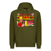 Army Green Sweet Summer Time Premium Hoodie - CowhideDigitalArt