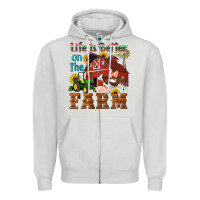 Dove Grey western life is better on the farm Zipper Hoodie - Artiststas