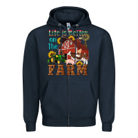 Navy western life is better on the farm Zipper Hoodie - Artiststas