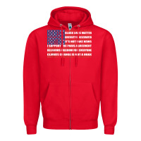 Red political protest american flag   stand united t shirt Zipper Hoodie - longCreatives