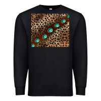 Black leopard gemstone leather Premium Sweatshirt - BarkalooDesign