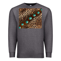 Charcoal Heather leopard gemstone leather Premium Sweatshirt - BarkalooDesign