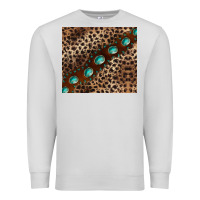 Dove Grey leopard gemstone leather Premium Sweatshirt - BarkalooDesign