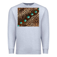Heather Grey leopard gemstone leather Premium Sweatshirt - BarkalooDesign