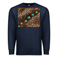 Navy leopard gemstone leather Premium Sweatshirt - BarkalooDesign