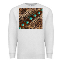 Oatmeal Heather leopard gemstone leather Premium Sweatshirt - BarkalooDesign