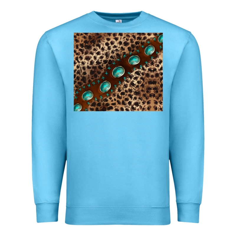 Leopard Gemstone Leather Premium Sweatshirt by BarkalooDesign | Teevron