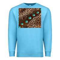 Ocean Blue leopard gemstone leather Premium Sweatshirt - BarkalooDesign