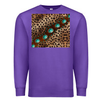 Purple leopard gemstone leather Premium Sweatshirt - BarkalooDesign