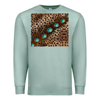 Seafoam leopard gemstone leather Premium Sweatshirt - BarkalooDesign