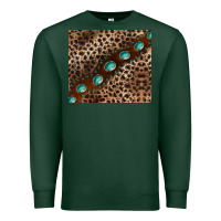 Sports Green leopard gemstone leather Premium Sweatshirt - BarkalooDesign