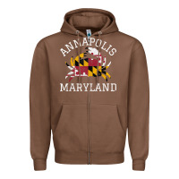 Chestnut Annapolis Maryland Crab State Flag Home Travel Vintage Zipper Hoodie - longCreatives