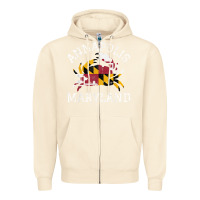 Sandshell Annapolis Maryland Crab State Flag Home Travel Vintage Zipper Hoodie - longCreatives