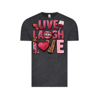 Vintage Black Live laugh love Valentine's Day Vintage Tee - HowdyJamesFarm