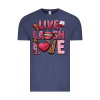 Vintage Denim Live laugh love Valentine's Day Vintage Tee - HowdyJamesFarm