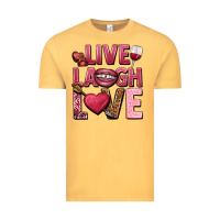Vintage Mustard Live laugh love Valentine's Day Vintage Tee - HowdyJamesFarm