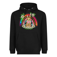 Black easter rabbit rainbow Heavyweight Hoodie - BarkalooDesign