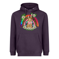 Plum easter rabbit rainbow Heavyweight Hoodie - BarkalooDesign