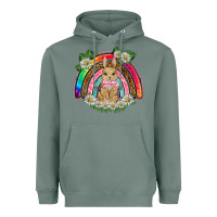 Sage easter rabbit rainbow Heavyweight Hoodie - BarkalooDesign