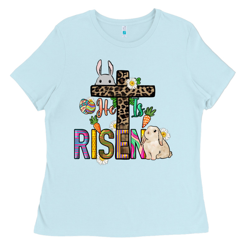 He Is Risen Easter Ladies Tee by NancyCooperArtShop | Teevron
