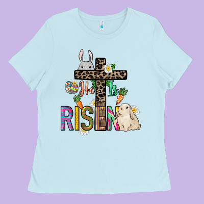 He Is Risen Easter Ladies Tee Designed By Nancycooperartshop