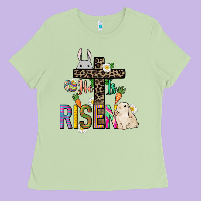 He Is Risen Easter Ladies Tee Designed By Nancycooperartshop