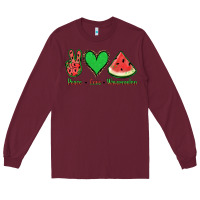 Burgundy Peace Love Watermelon Long Sleeve Tee - Jasminsmagicworld