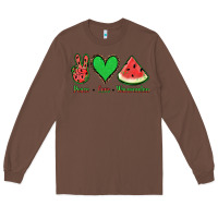 Chestnut Peace Love Watermelon Long Sleeve Tee - Jasminsmagicworld