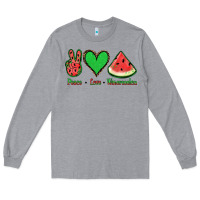 Heather Grey Peace Love Watermelon Long Sleeve Tee - Jasminsmagicworld