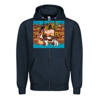 Navy western farm cow pig rooster chick farm chicken barn Zipper Hoodie - Artiststas