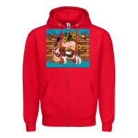 Red western farm cow pig rooster chick farm chicken barn Zipper Hoodie - Artiststas
