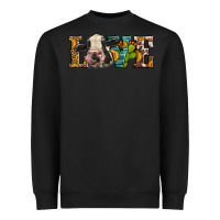 Black Western Love Holstein Cow Heavyweight Sweatshirt - LillyAllenDesigns