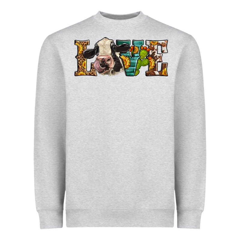 Western Love Holstein Cow Heavyweight Sweatshirt by LillyAllenDesigns | Teevron