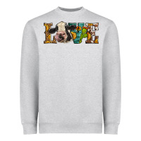 Heather Grey Western Love Holstein Cow Heavyweight Sweatshirt - LillyAllenDesigns