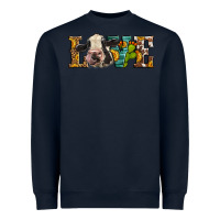 Navy Western Love Holstein Cow Heavyweight Sweatshirt - LillyAllenDesigns