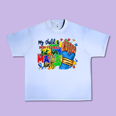 My Child Is Non Verbal But Her Mama Aint Afro Hand Rana Urban Heavy Tee Designed By Ranaportraitstore