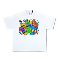 White my child is non verbal but her mama aint afro hand rana Urban Heavy Tee - RanaPortraitStore